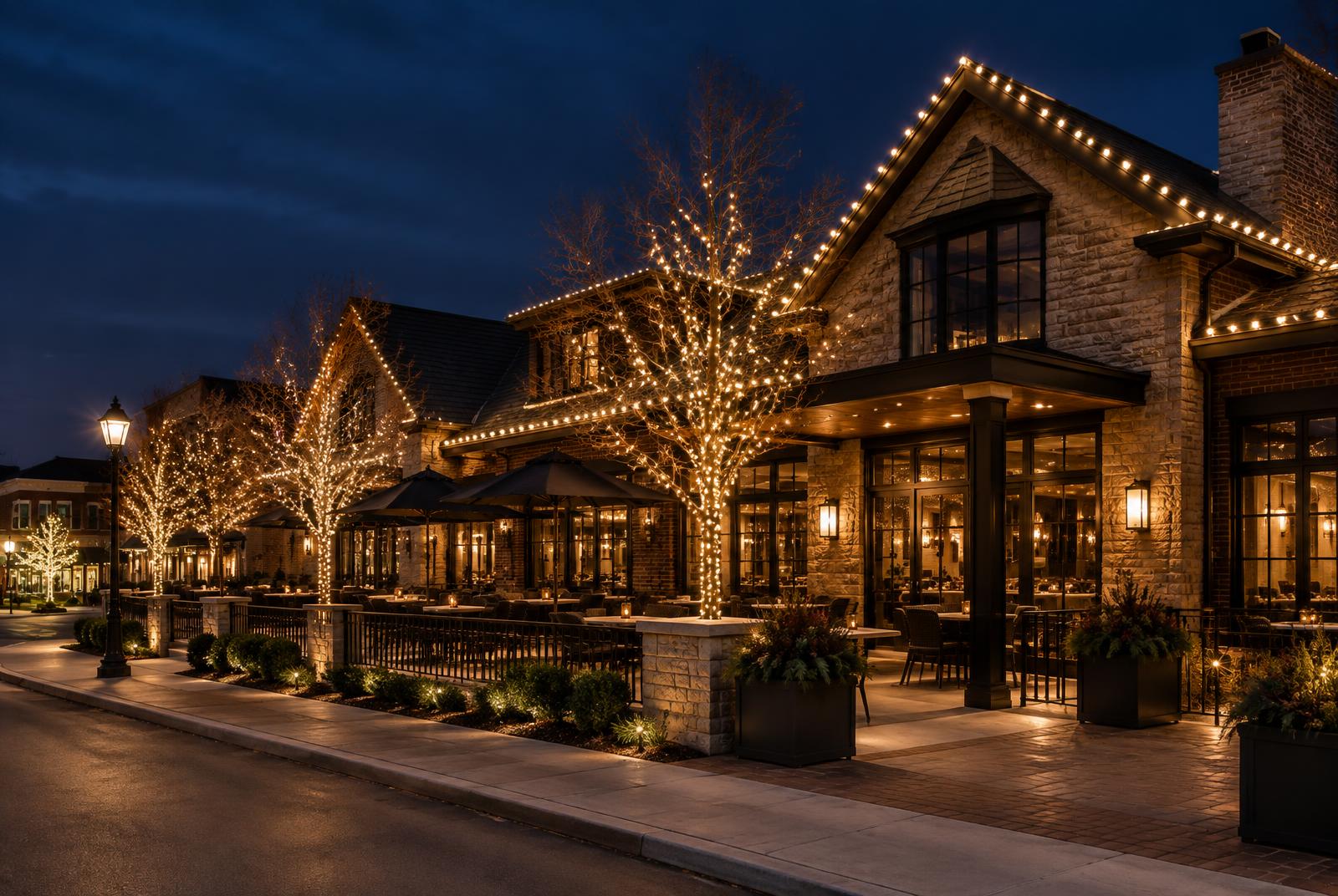 Professional holiday lighting installation