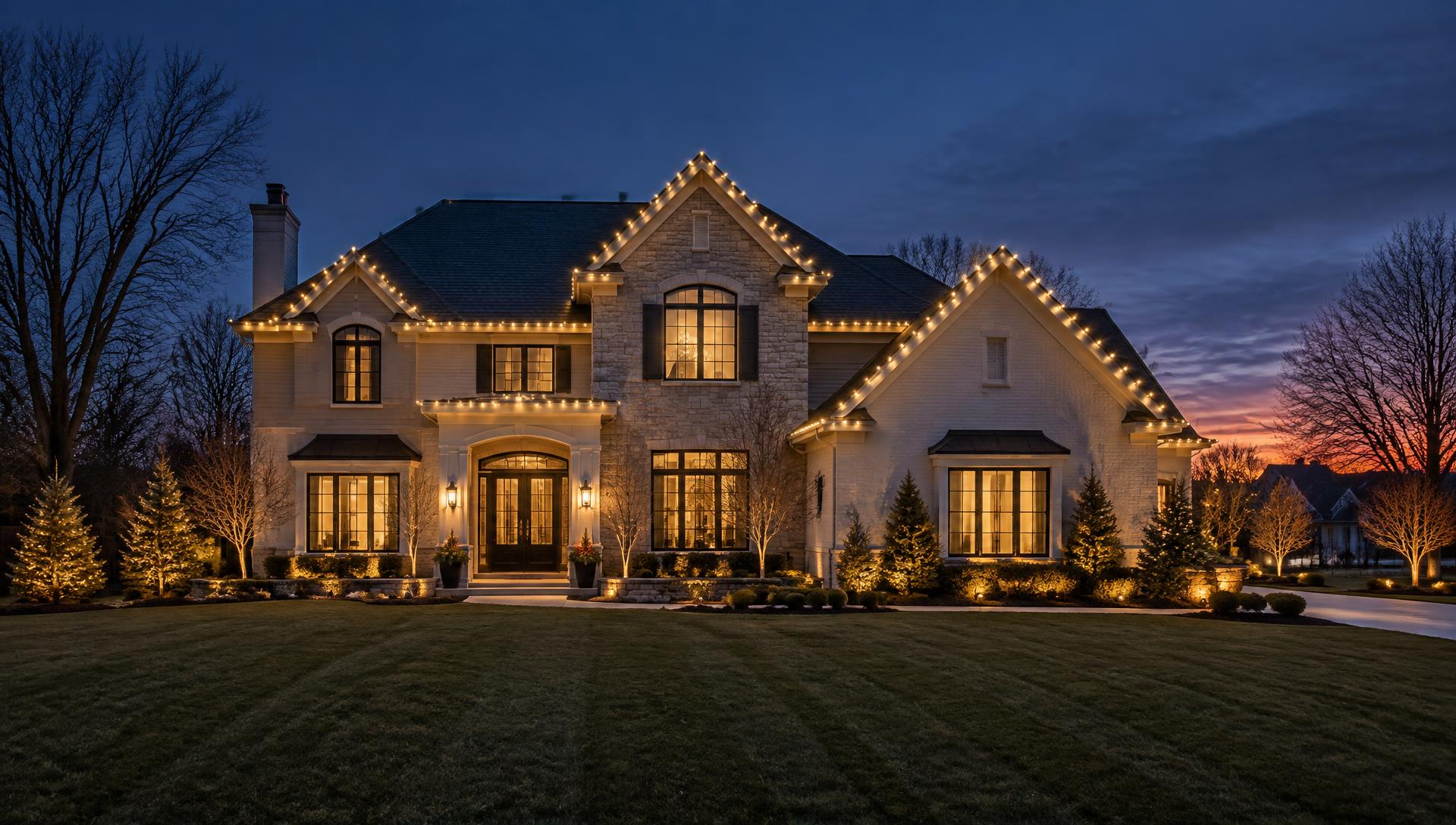 Professional holiday lighting installation